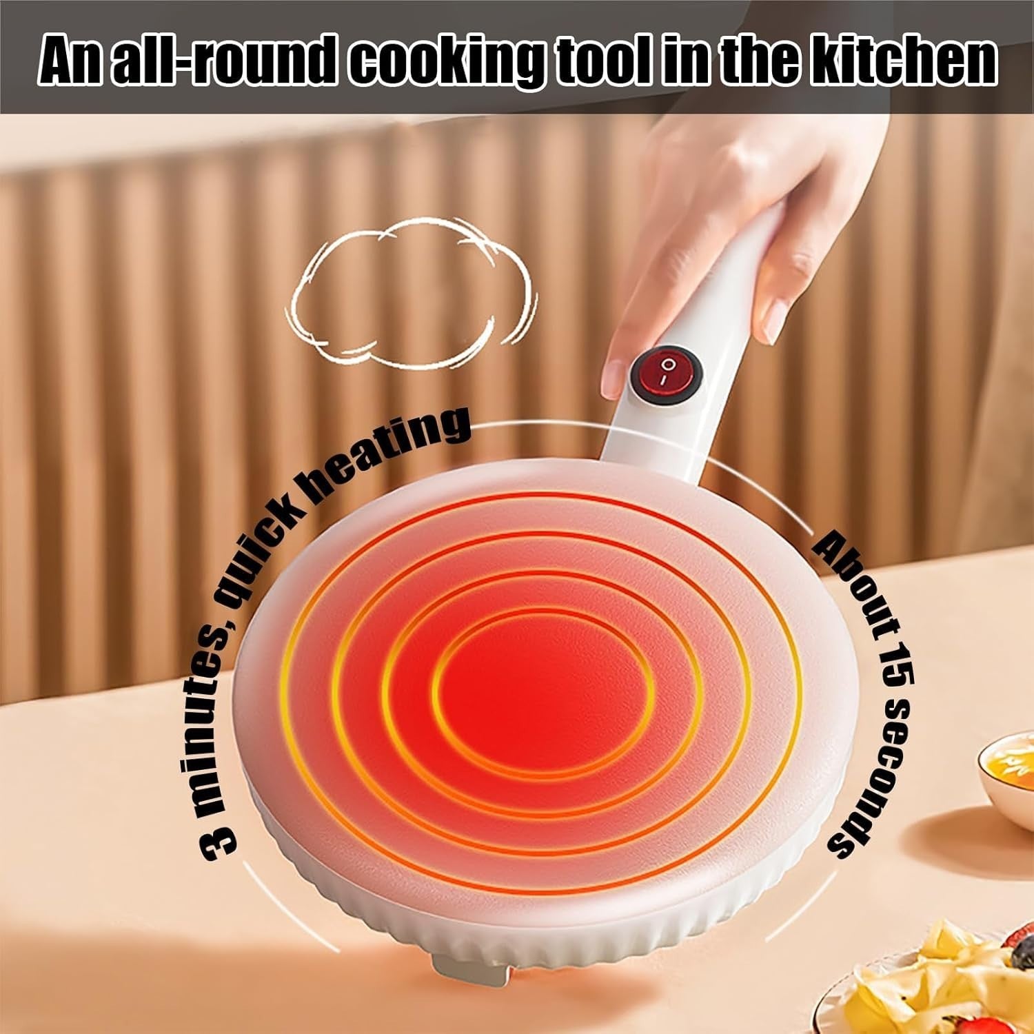 Electric Handheld Crepe Maker 600W Non-Stick Pancake Machine