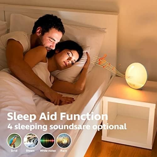 Sunrise Alarm Clock Wake Up Light White Noise FM Radio for Heavy Sleepers