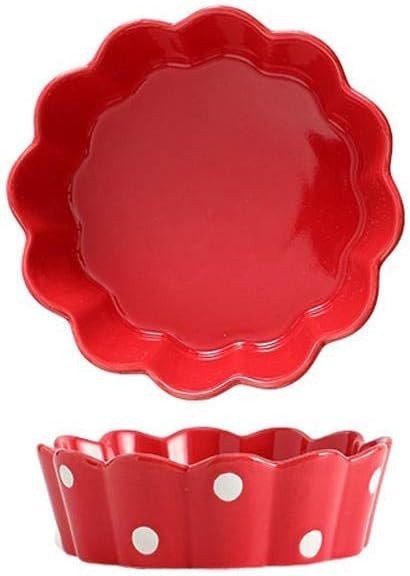 Ceramic Baking Bowls Set of 2 Polka Dot Oven Safe Rice Salad Dessert