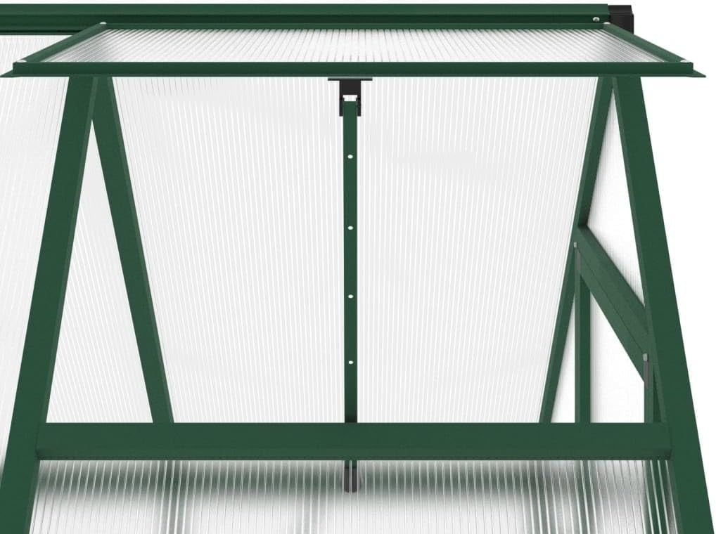 Aluminium Walk-In Greenhouse 169x114x202cm Green Polycarbonate with Base