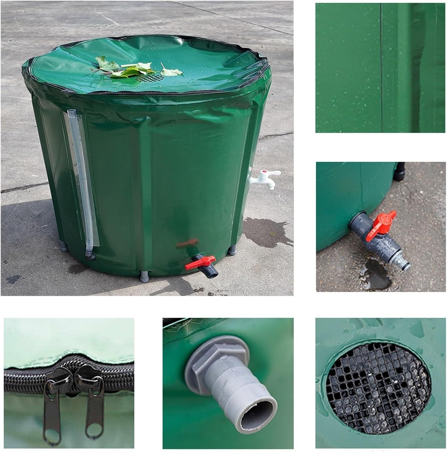 Foldable Garden Water Butt 380L Portable Rain Barrel for Balcony & Camping