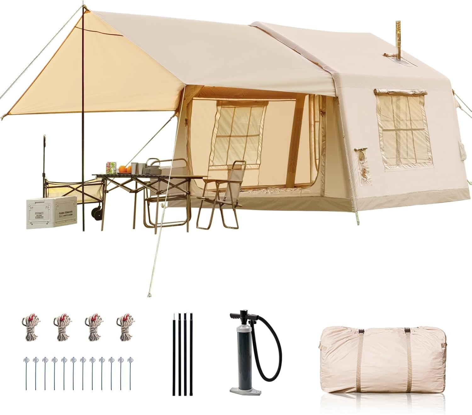 6 Person Inflatable Camping Tent 4 Season Waterproof Air Canopy