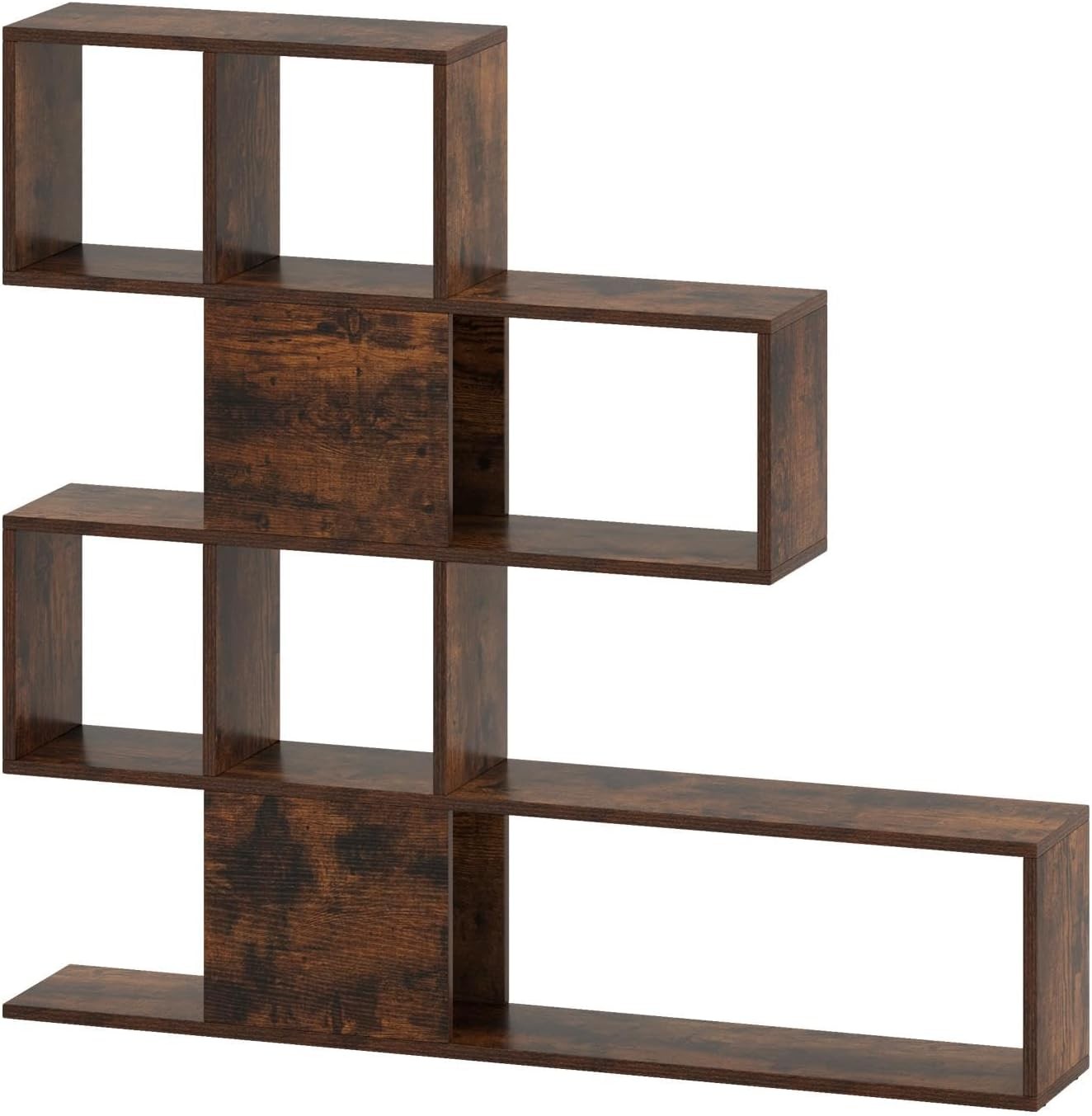 Freestanding 4-Tier Ladder Shelf Rustic Brown | Modern Display Storage Unit 120