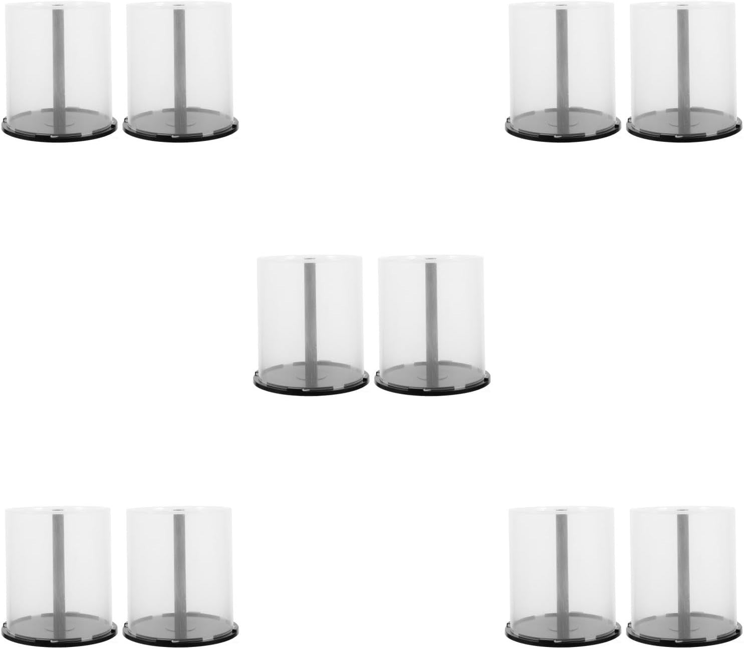 10 Pack CD DVD Storage Boxes Clear Plastic Disc Organizer Stackable