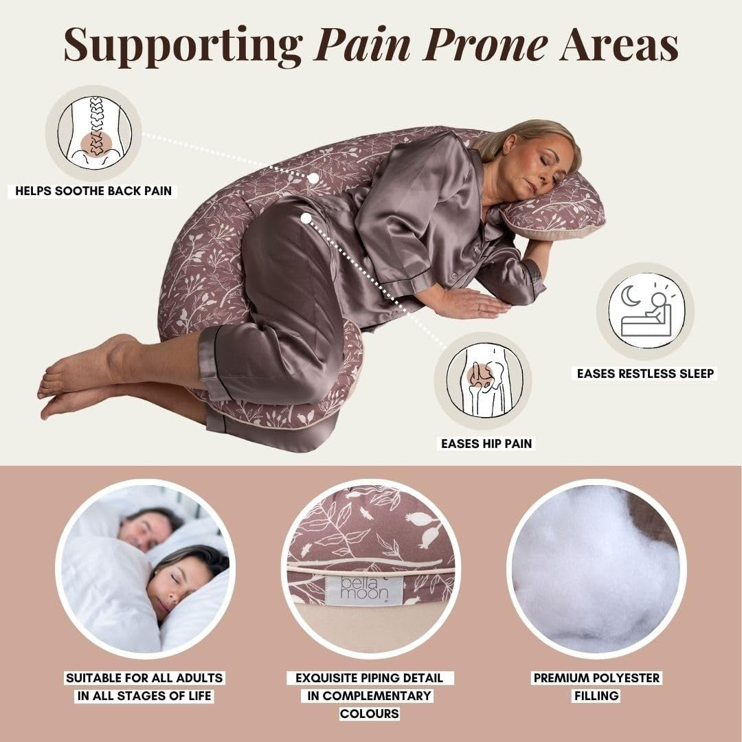 Cooling C-Shaped Body Pillow Pregnancy Back Pain Relief Side Sleeper