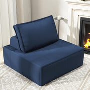 Convertible Fold Out Sofa Bed Chair Blue Single Seat for Lounge Guest Room