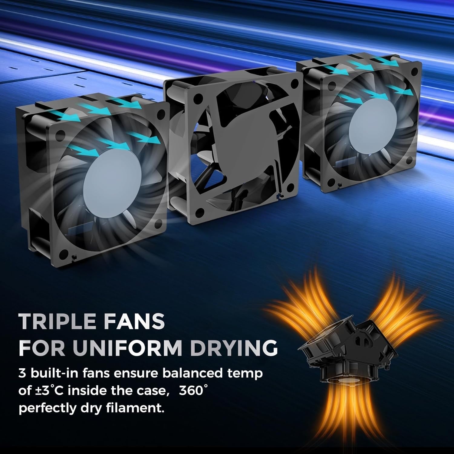 4 Spool Filament Dryer Box 350W Fast Heat Auto Humidity Control White