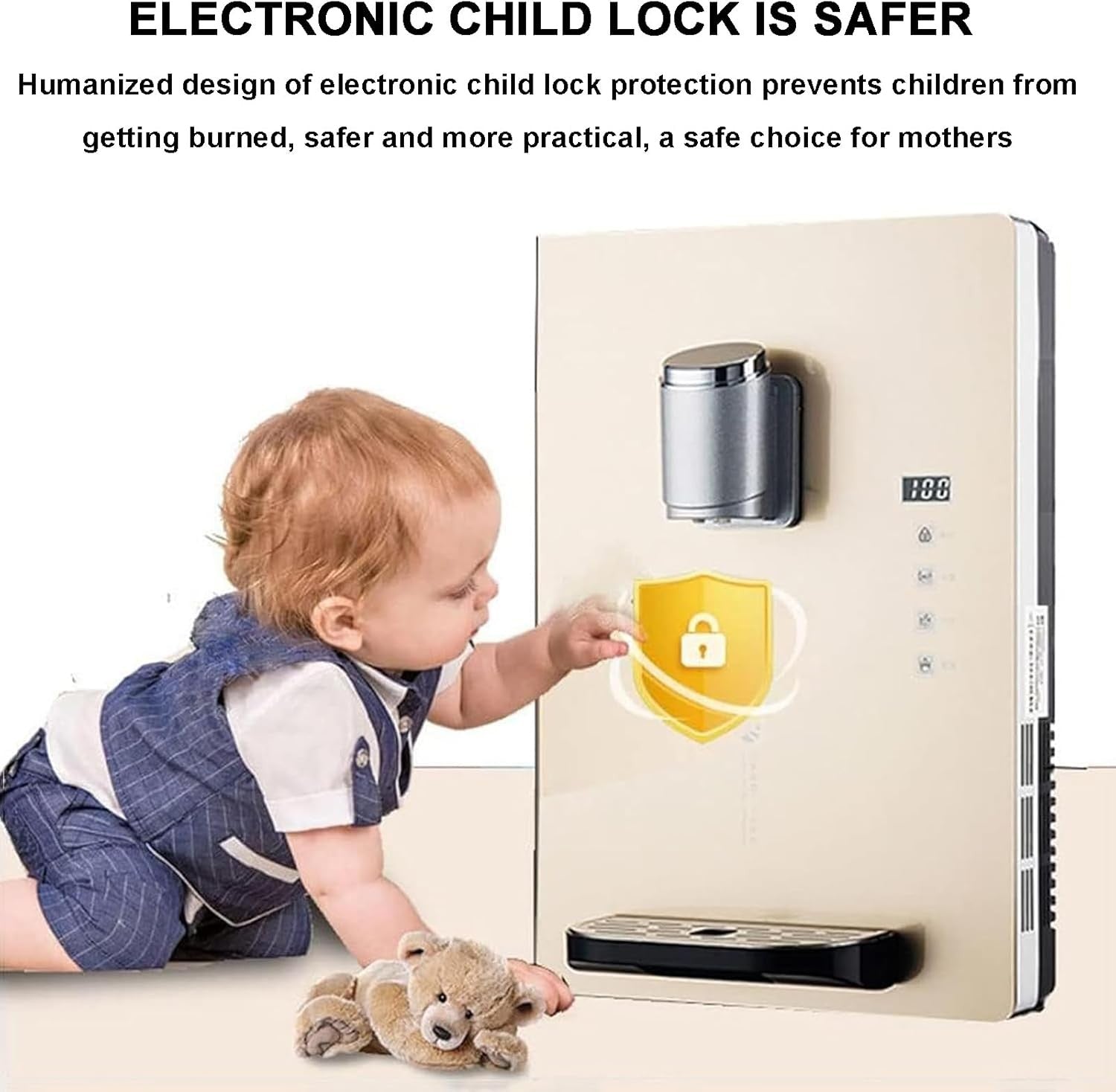 Wall Mounted Instant Hot Water Dispenser 2200W 3s Heat Child Lock