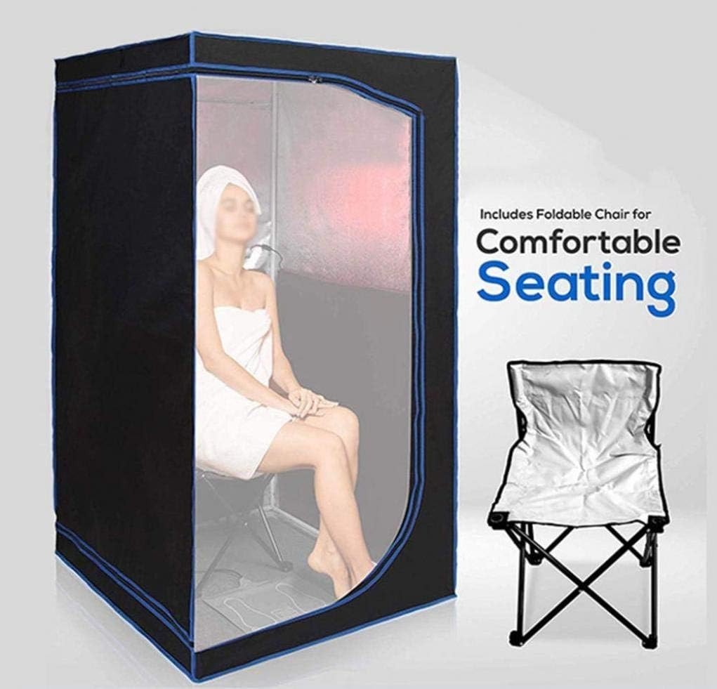 Portable Far Infrared Sauna Tent Home Spa 3-Plate Steam Box Chair Foot Heater