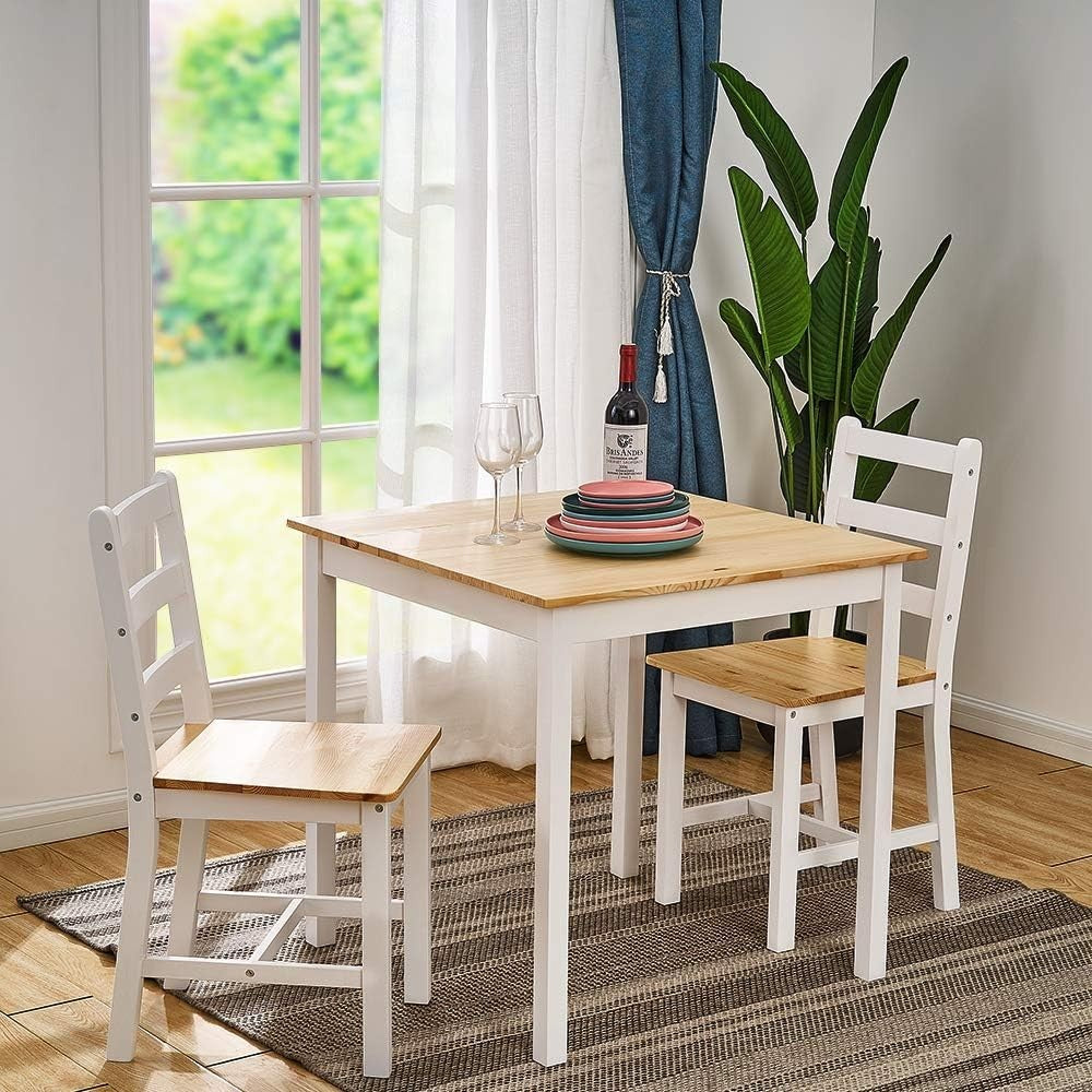 Solid Pine Dining Table & Chairs Set | Durable Kitchen Furniture, Natural