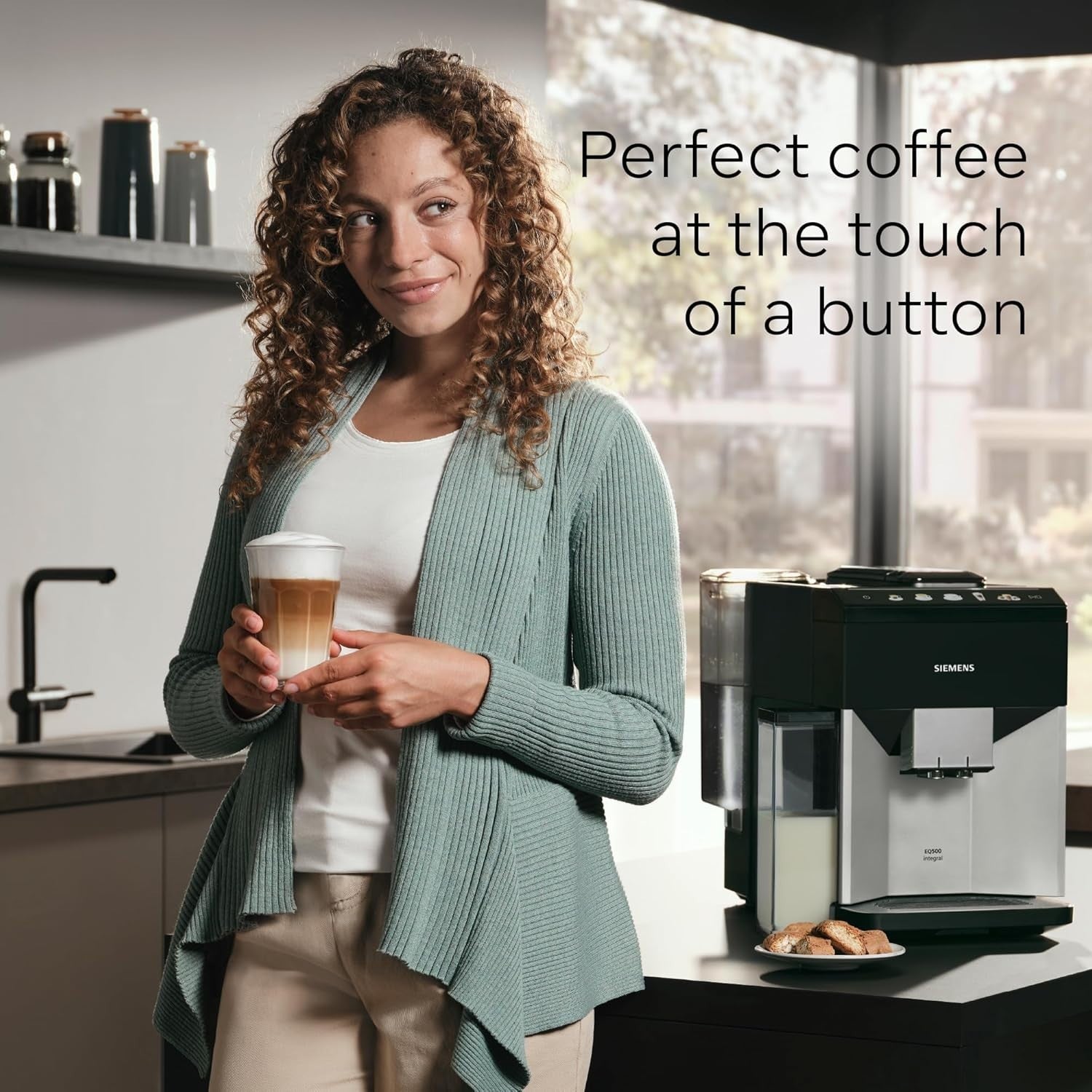 Fully Automatic Bean-to-Cup Coffee Machine Touch Display Milk Frother 9 Drinks