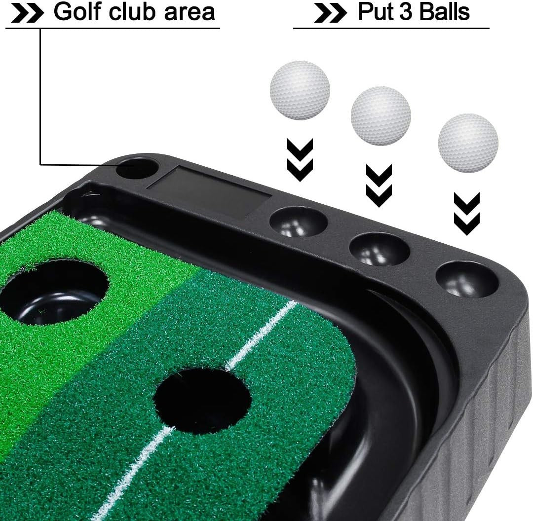 Indoor Golf Putting Mat Auto Ball Return Practice Trainer Home Office Garden