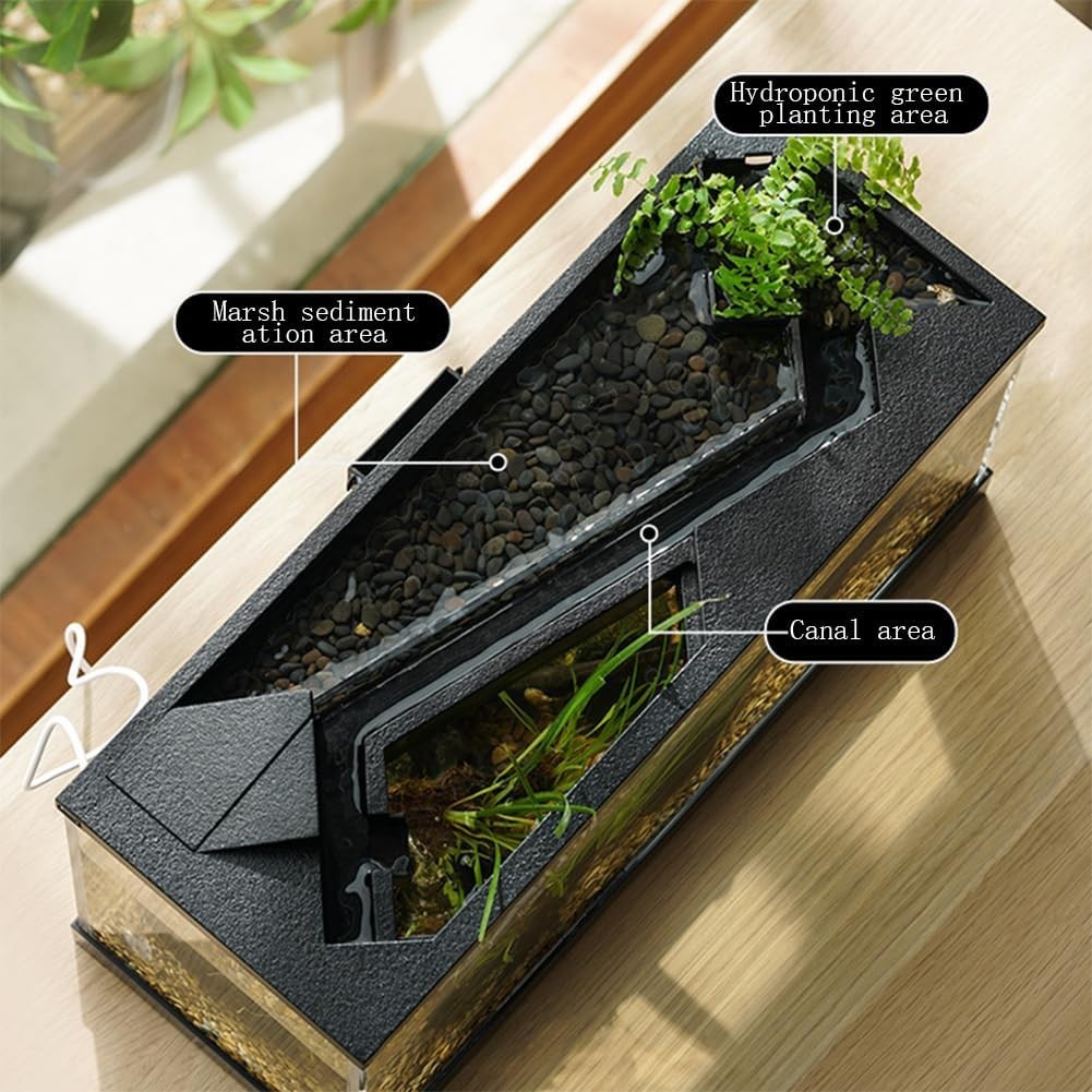 11.6L Desktop Acrylic Fish Tank with Pump, Light & Ecological Filter