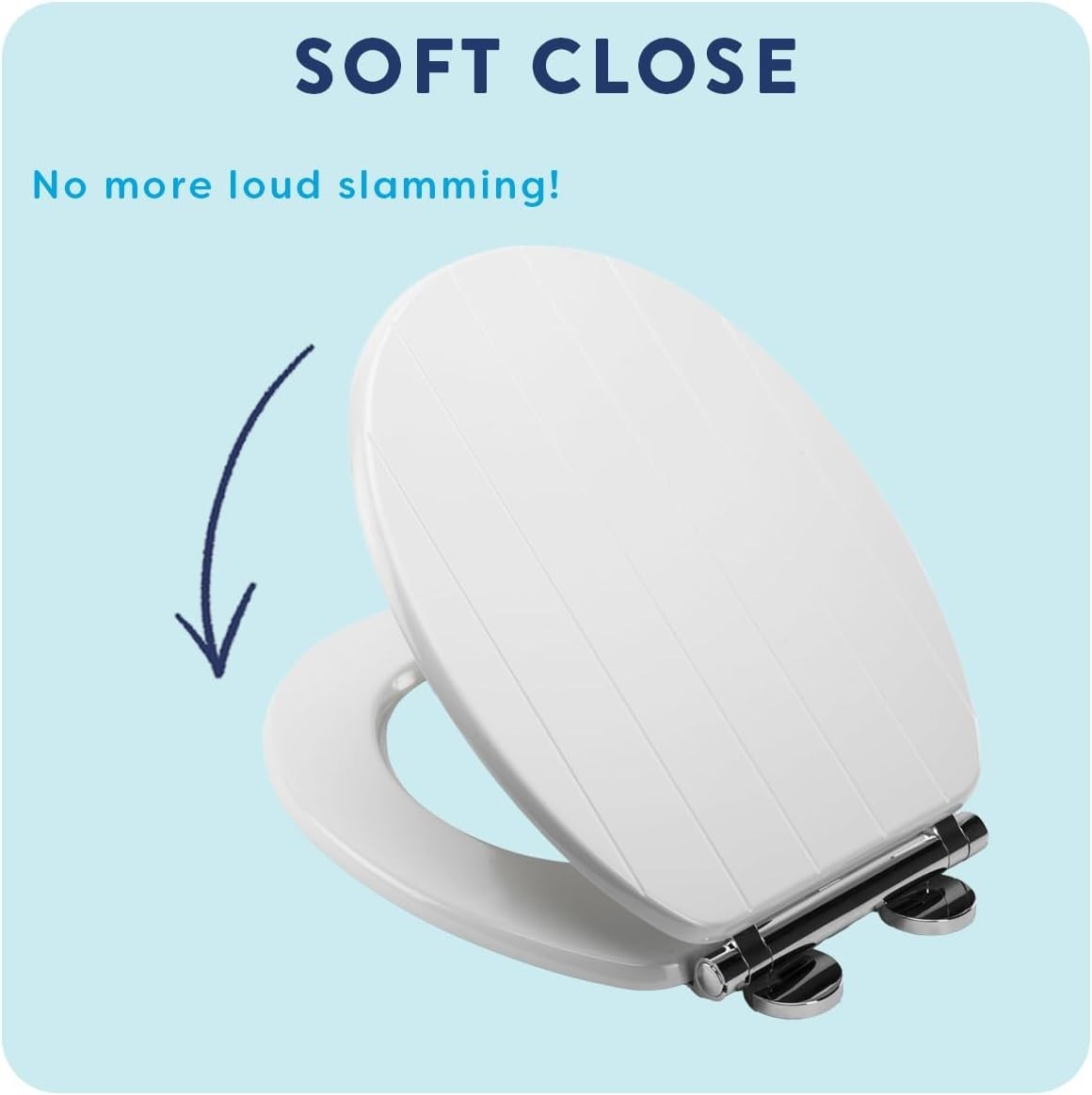 Portland White Wooden Toilet Seat Oval Soft Close Quick Release Antibacterial