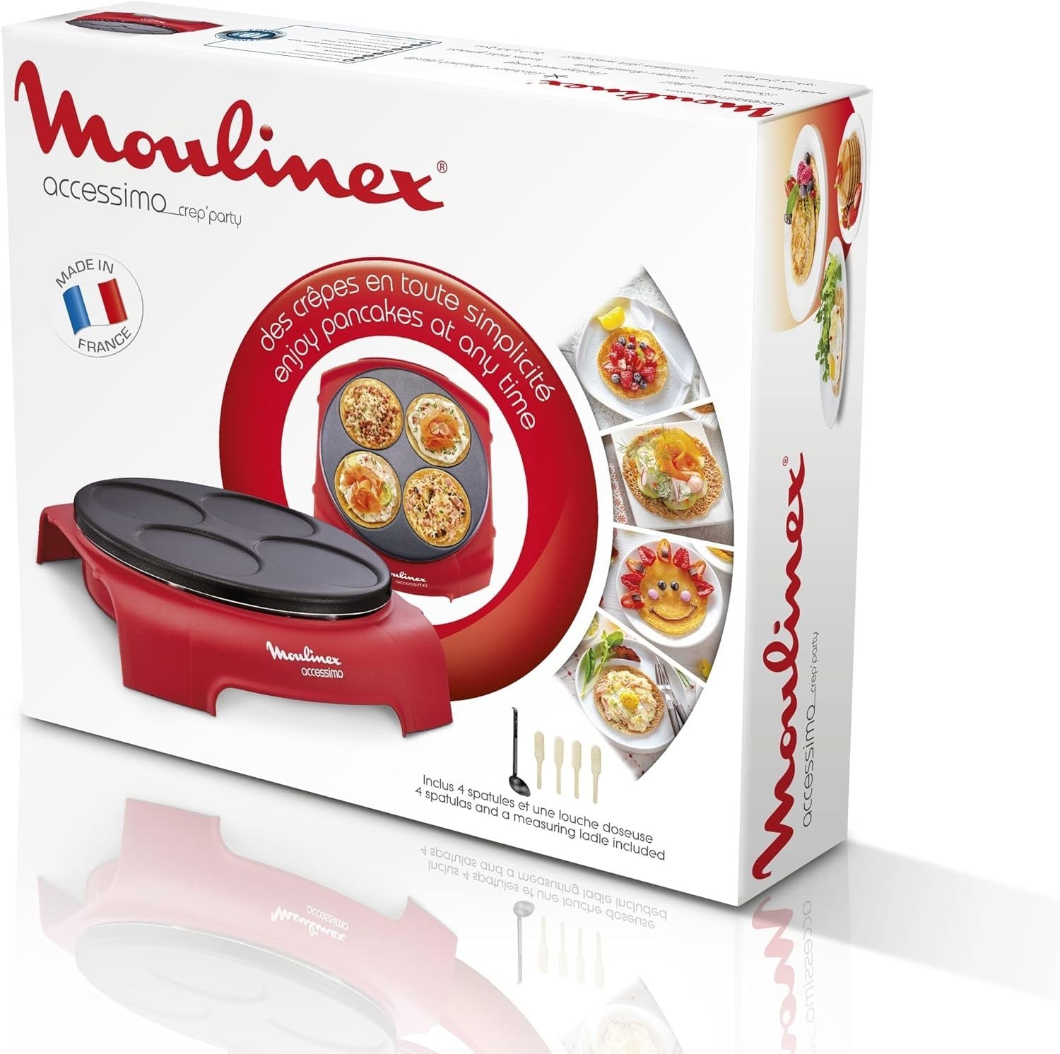 Non-Stick Crepe Pancake Maker Party Set | Fast Heat 720W | 6 Spatulas + Ladle