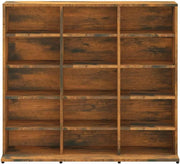 CD Storage Cabinet 15 Compartment Media Shelf Bookcase Smoked Oak