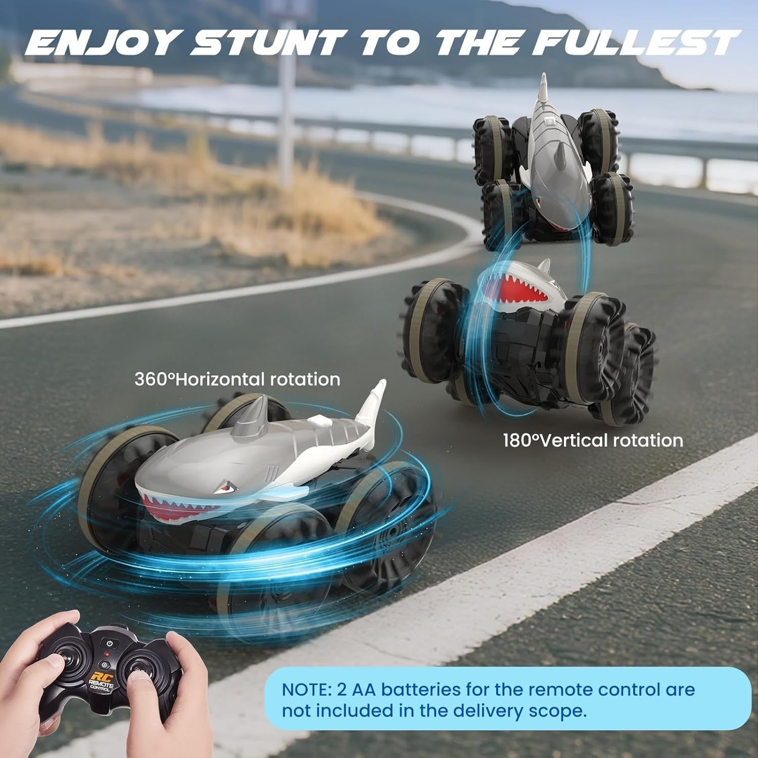 4WD Amphibious RC Stunt Car – Waterproof Remote Control w/ 50m Range