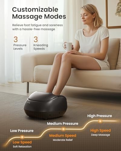 Shiatsu Foot Massager with Heat, Deep Kneading & Compression, Remote