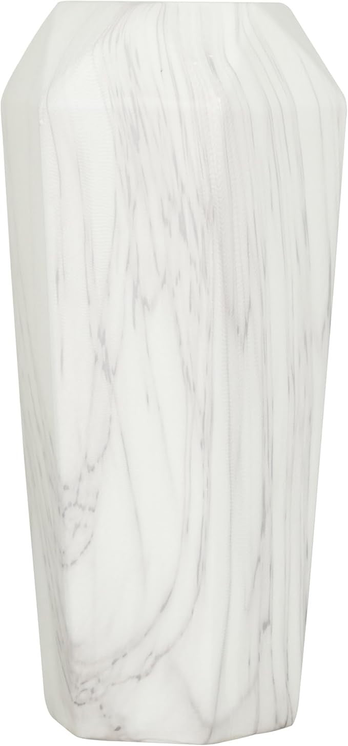 Tall White Stoneware Vase Modern Minimalist Floor Decor 14in Home Accent