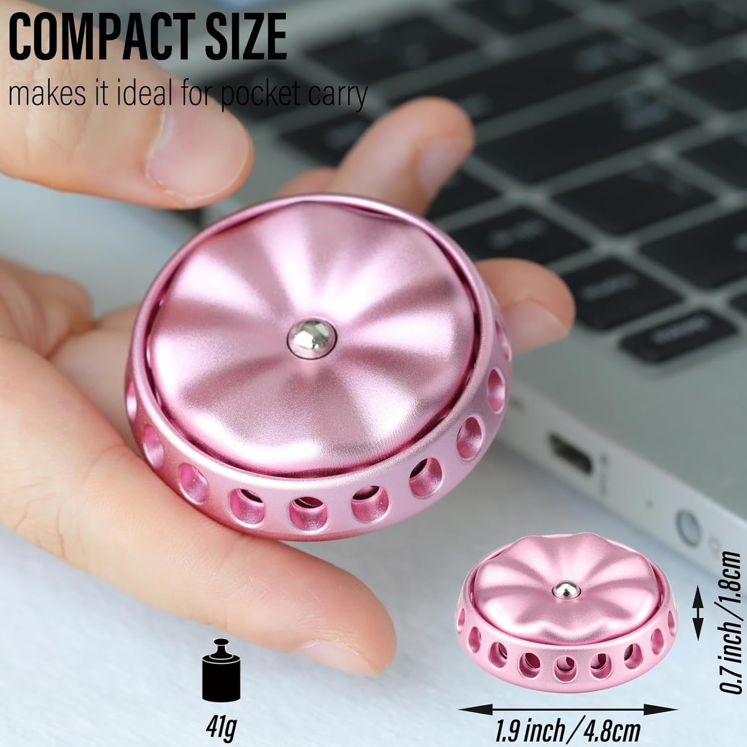 Pink Flower Metal Fidget Spinner Silent DIY Coin Top Slider
