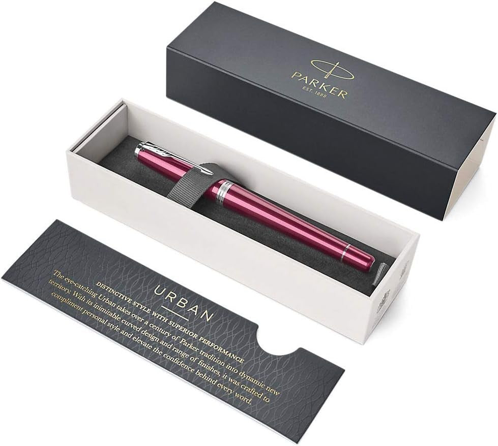 Luxury Vibrant Magenta Rollerball Pen – Fine Tip, Ergonomic, Gift Box