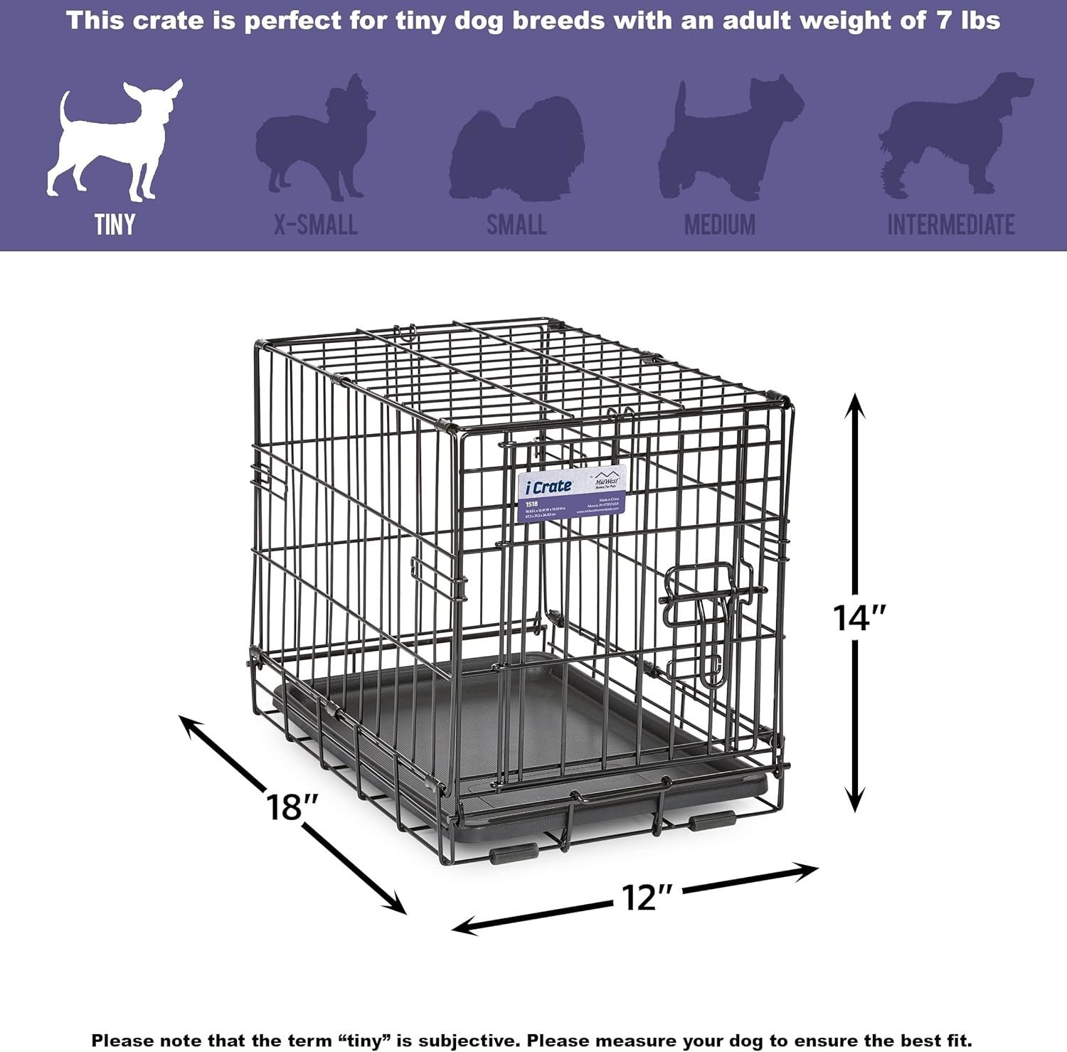 Small Single Door Dog Crate with Leak-Proof Pan, Divider & Secure Lock