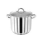 24cm Stainless Steel Stock Pot 8.5L Induction Pan with Glass Lid Dishwasher Safe