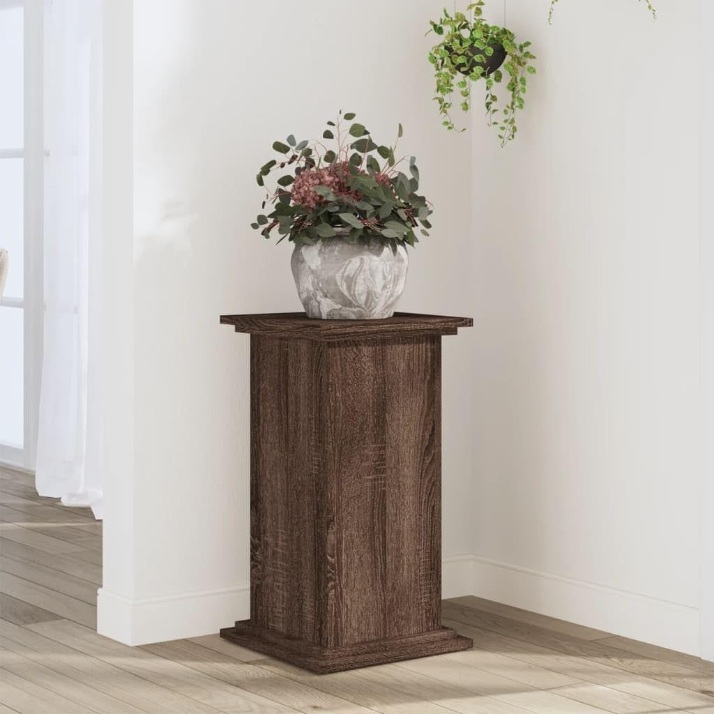 Brown Oak Wood Plant Stand 60cm Indoor Display Pedestal Table Modern Home Decor