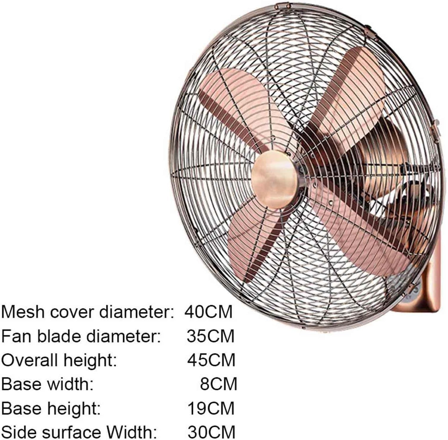 14" Retro Wall Fan 3-Speed Metal Oscillating Industrial Cooling w Remote Control