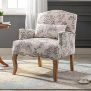 Beige Linen Accent Armchair Upholstered Lounge Tub Chair