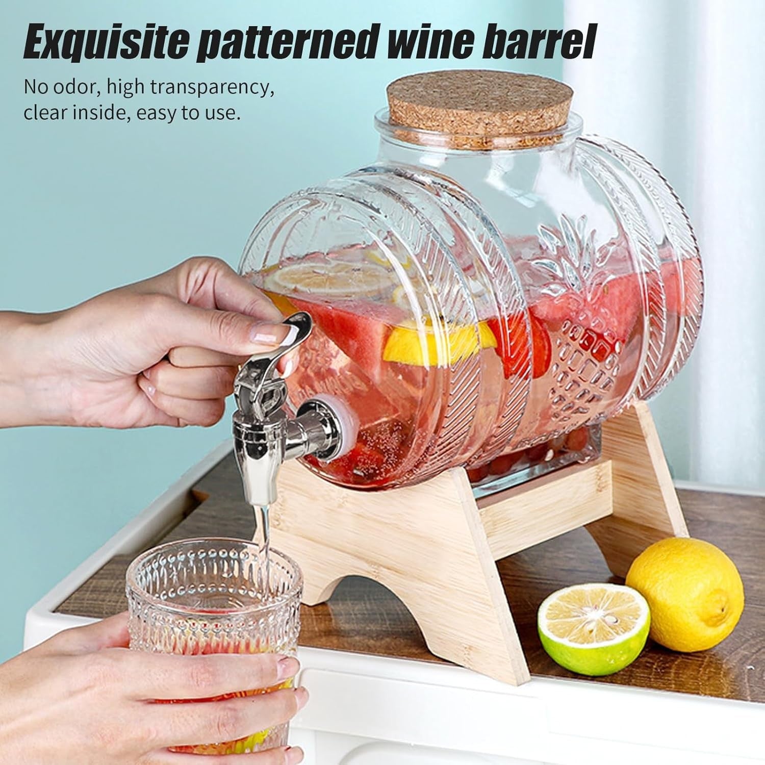 3L Whisky Decanter Barrel with Stand Tap Dispenser Luxury Drink Station Gift