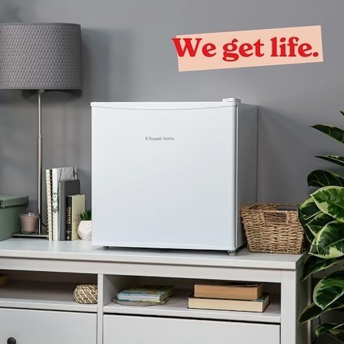 43L Tabletop Mini Fridge Compact White Small Refrigerator with Ice Box