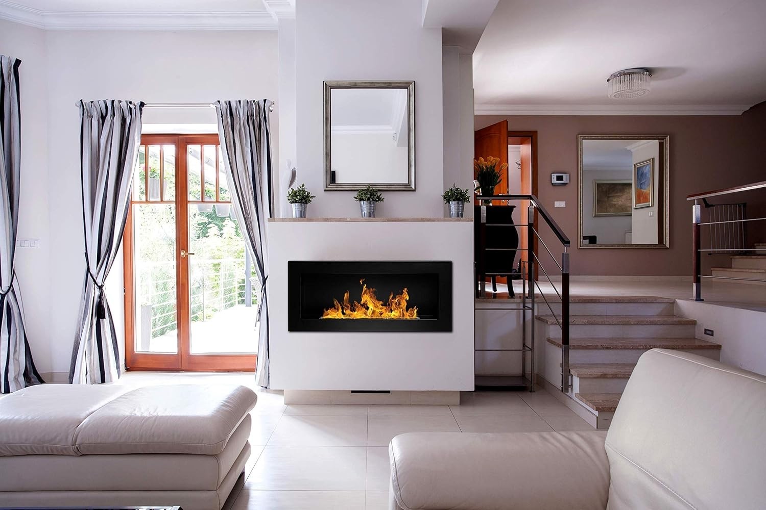 Wall-Mounted Bio Ethanol Fireplace 900x400mm Modern Ventless Alcohol Heater