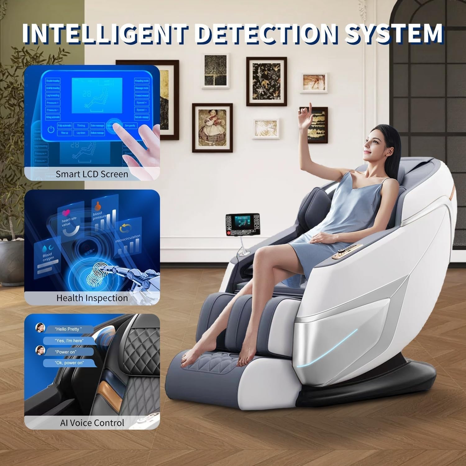 Full Body Massage Chair Recliner Zero Gravity Heat AI Voice SL Track
