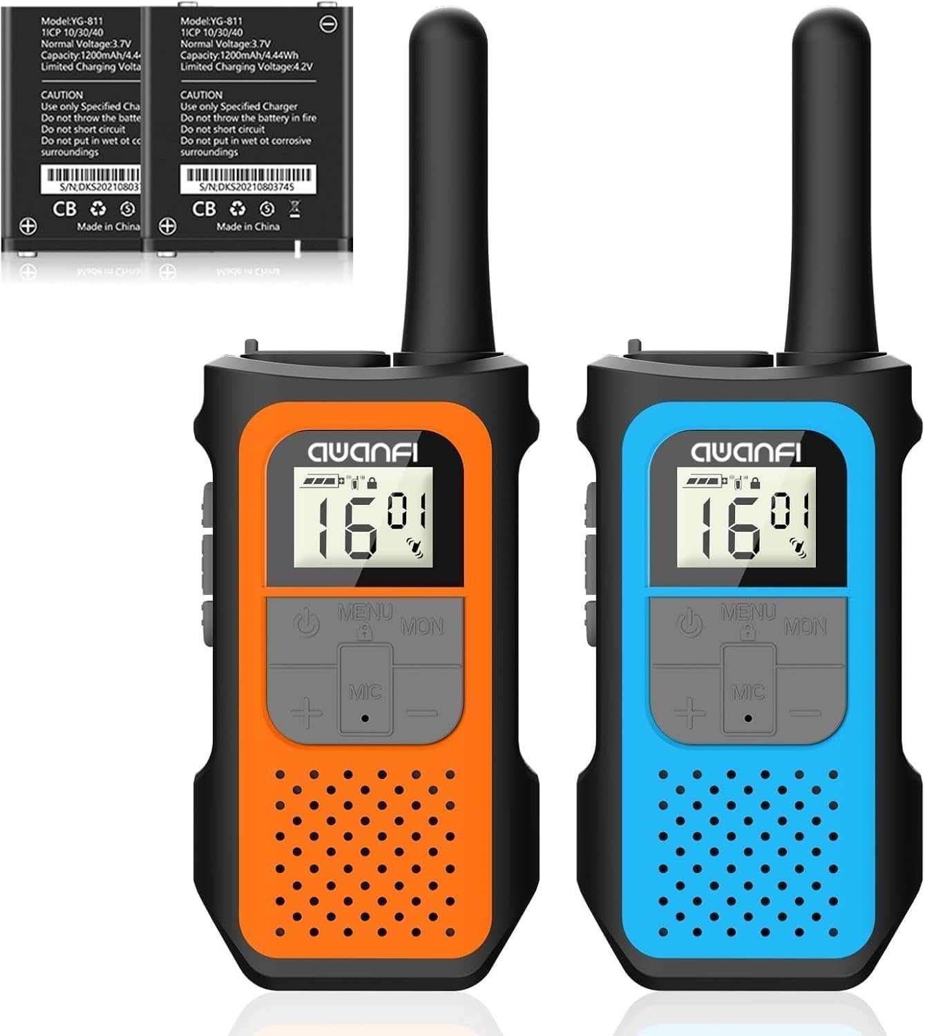 Rechargeable Walkie Talkies 2 Pack Long Range 16CH VOX USB-C Radio