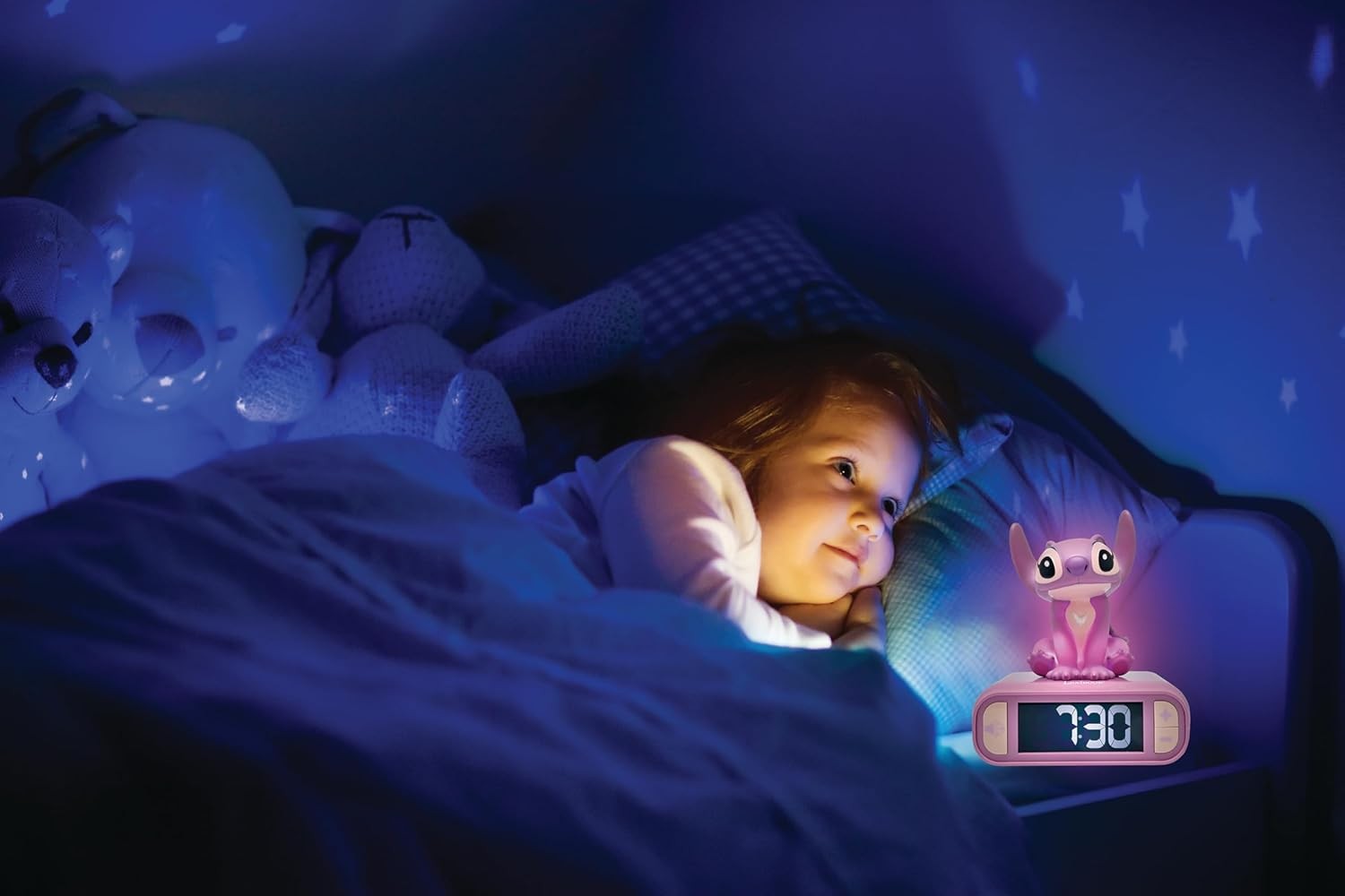 Kids Alarm Clock Night Light LED Display Sounds Cute Bedroom Gift