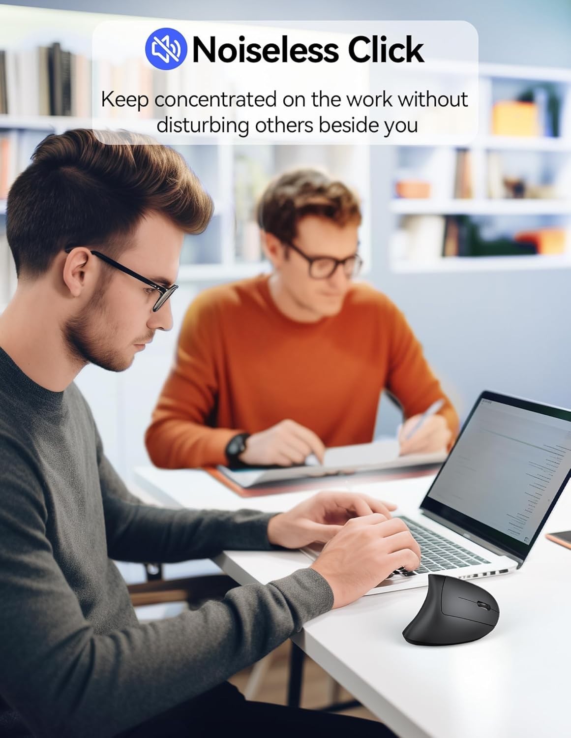 Vertical Ergonomic Wireless Mouse 4800 DPI Rechargeable Silent