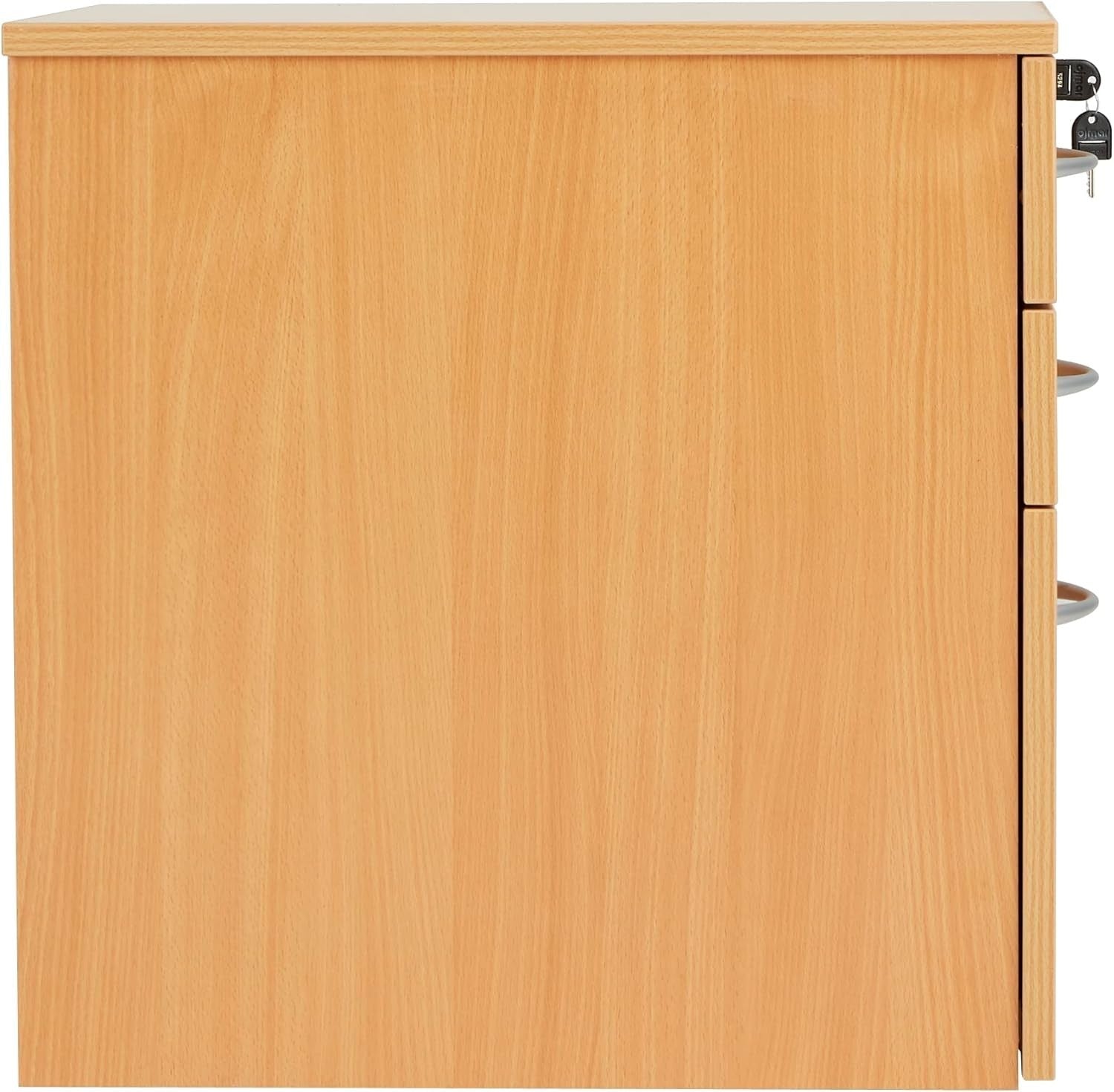 Beech Mobile Filing Cabinet 3 Drawer Lockable Under Desk A4