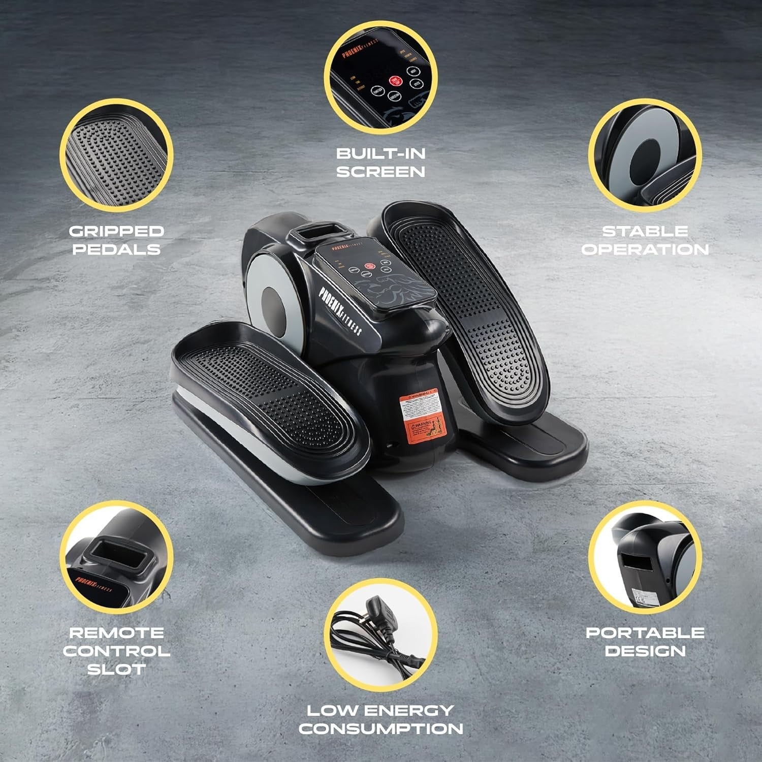 Under Desk Elliptical Pedal Exerciser for Seniors, 12-Speed, Portable & Quiet