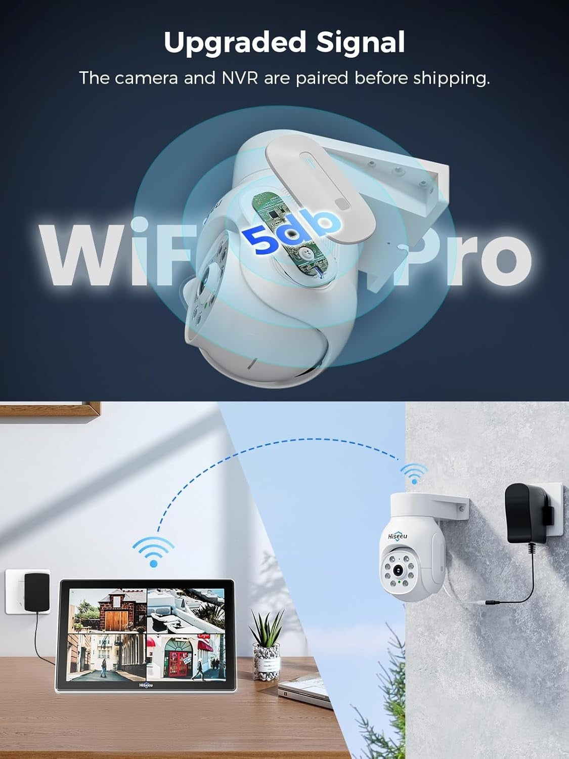 5MP Wireless CCTV System 4 PTZ Cameras 10" Monitor 1TB HDD NVR