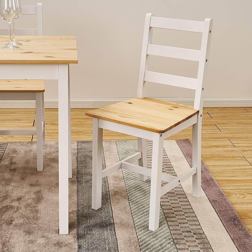 Solid Pine Dining Table & 4 Chairs Set | Durable Kitchen Furniture, Natural