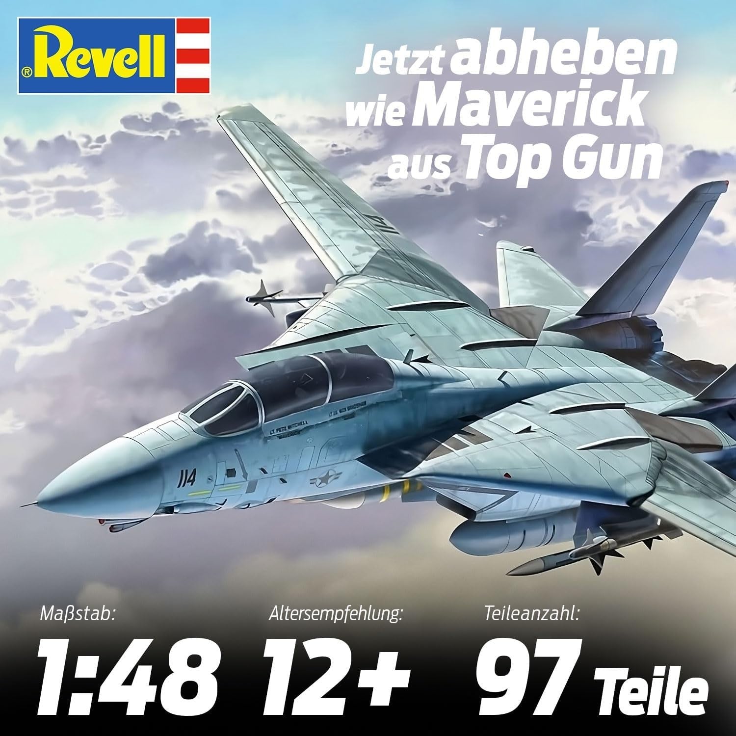 F-14A Tomcat Top Gun 1:48 Scale Jet Model Kit 96 Parts Unpainted New