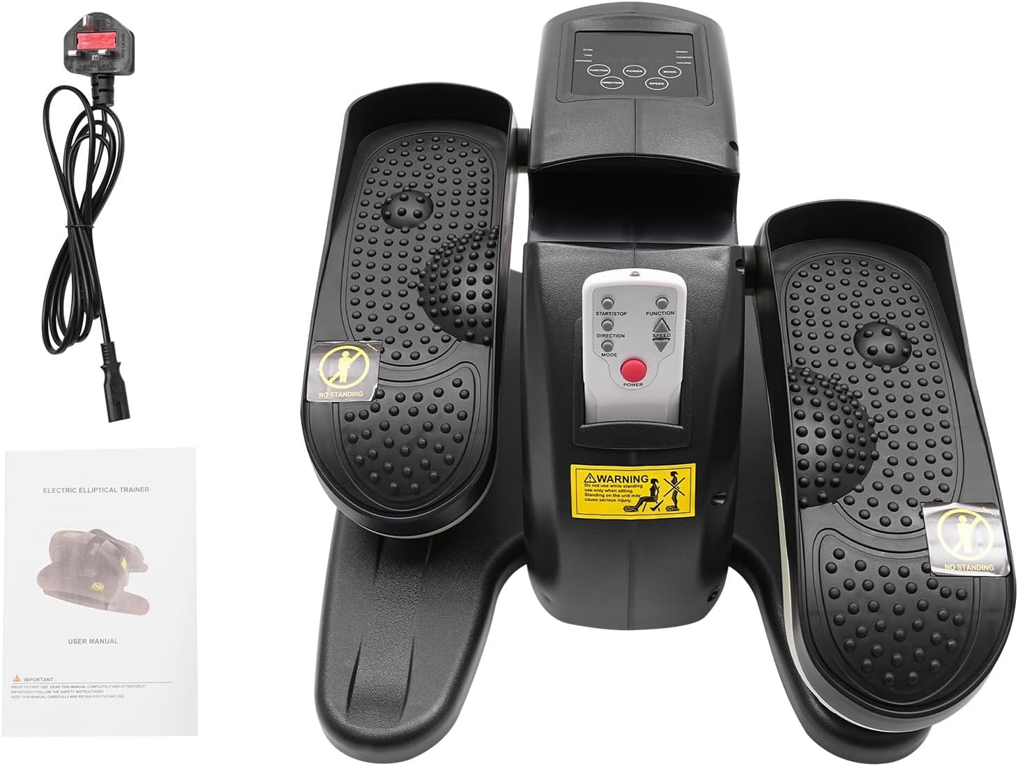 Under Desk Electric Elliptical Leg Exerciser Quiet Remote LCD Seated Pedal