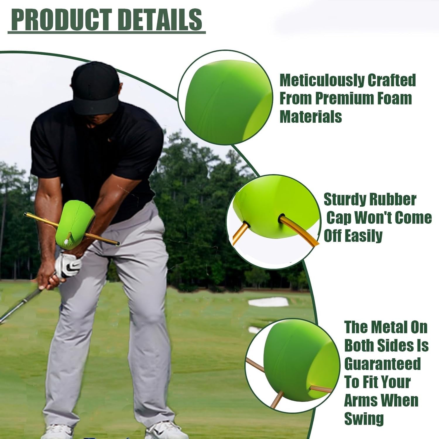 Golf Swing Training Aid Hand Position Alignment Rod Trainer