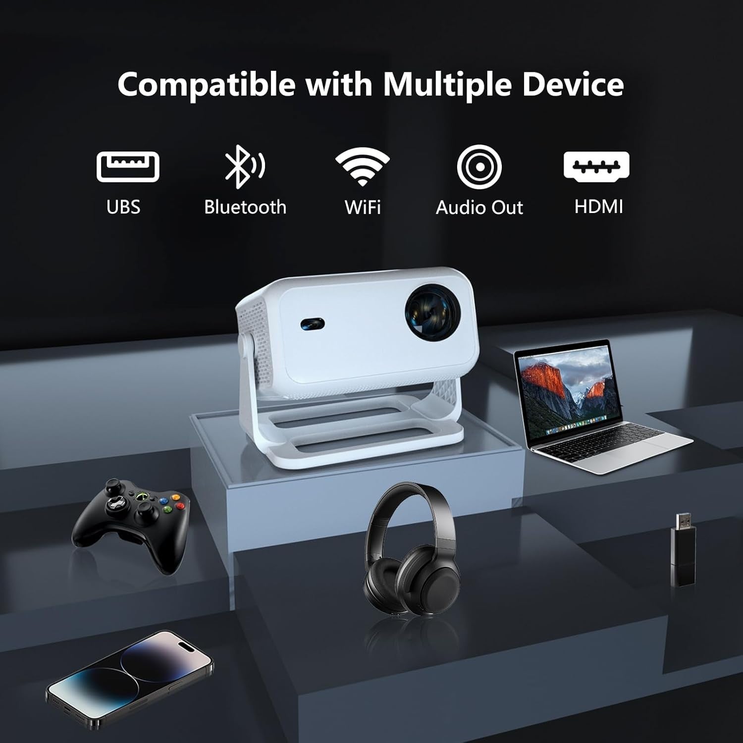 Netflix Official 4K Smart Projector 800 ANSI Auto Focus WiFi Bluetooth
