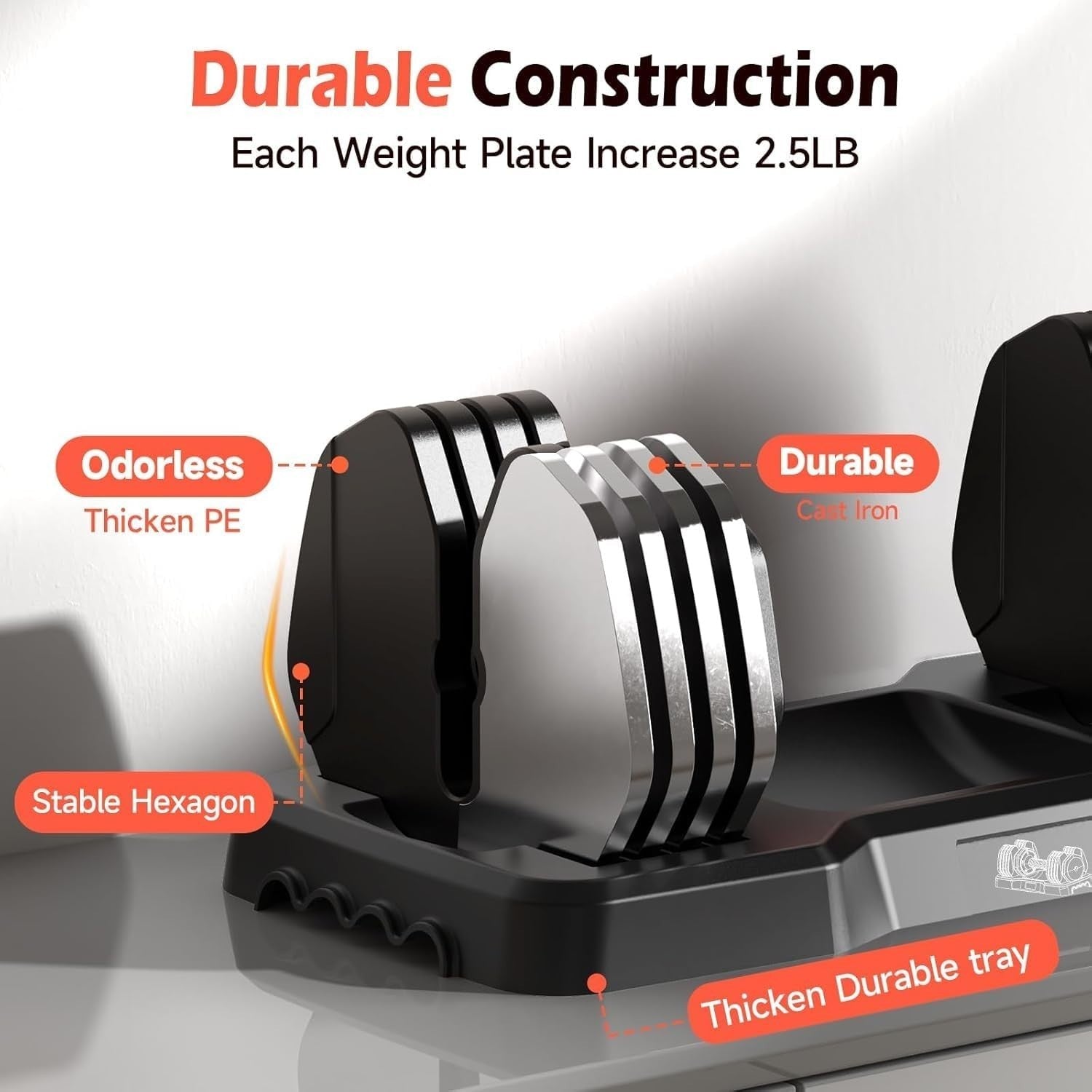 55LB Adjustable Dumbbells Set Quick Dial Space Saving Home Gym Weights