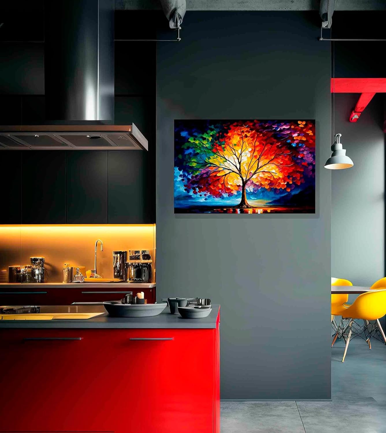 Tree of Life Canvas Wall Art 76x50cm Colourful Abstract