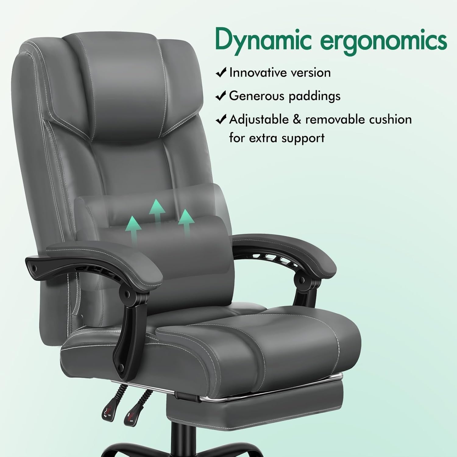 Executive Office Chair Recliner w/ Footrest 180kg Leather
