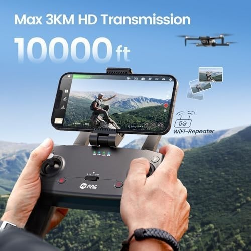 4K UHD GPS Drone for Adults, 3KM Range, 42min Flight, Follow Me, Brushless Motor