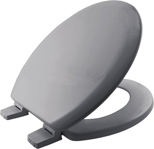 Chicago Ultra-Fix Toilet Seat Whisper Grey Wooden Adjustable Plastic Hinges